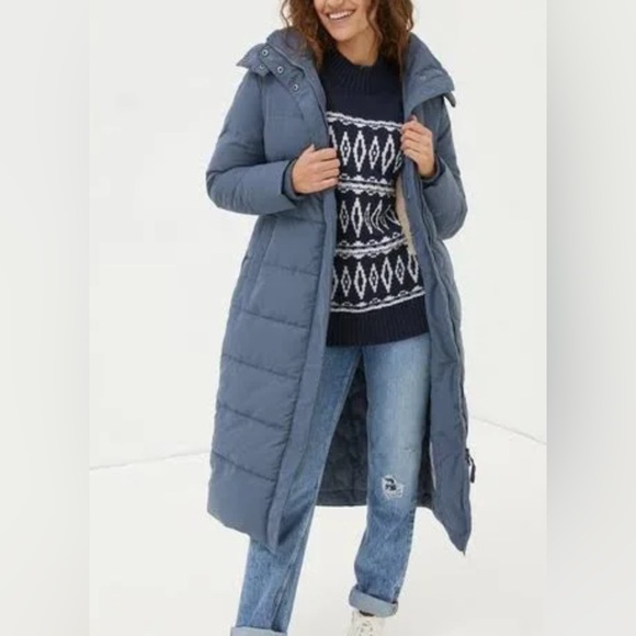 NWT - Fat Face Women’s Quilted Hooded Long Puffer - US 10/L - Picture 2 of 16